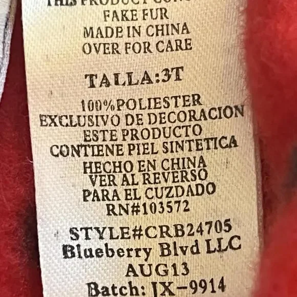 Blueberi Boulevard Girls Scotty Dog And Scotch Plaid Ribbon Red 3T Fleece Jacket - Picture 3 of 15